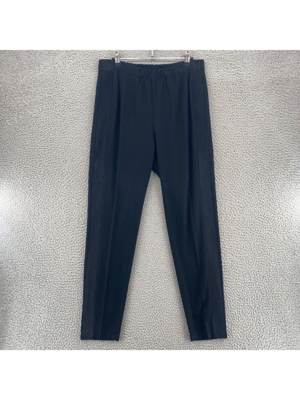 Lafayette 148 Pants Womens Small Black Stretch Knit Faux Suede Side Seam Hi Rise - Picture 1 of 12